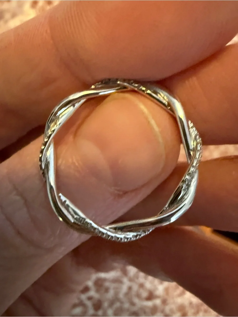 Quince 14K White Gold Diamond Petite Twist Ring